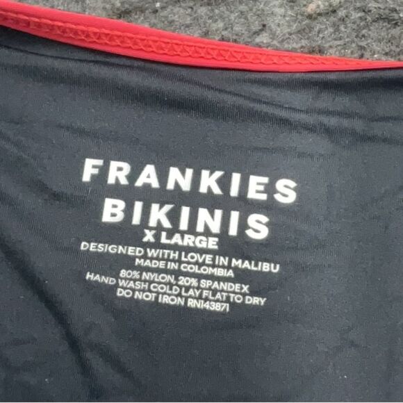 Frankie’s Bikinis Dove Cherry hearts XL Floral Black Red High Cut bikini bottom - Picture 5 of 5